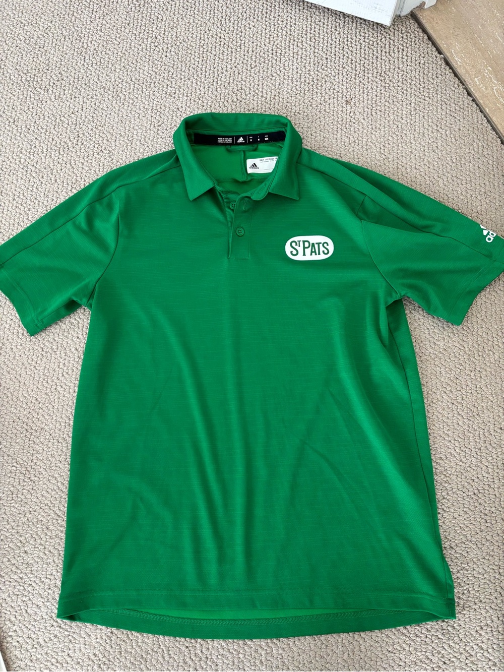 adidas Green St Pats Polo - maple leafs